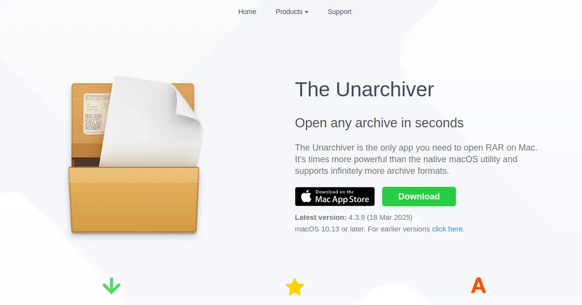 The Unarchiver application preview