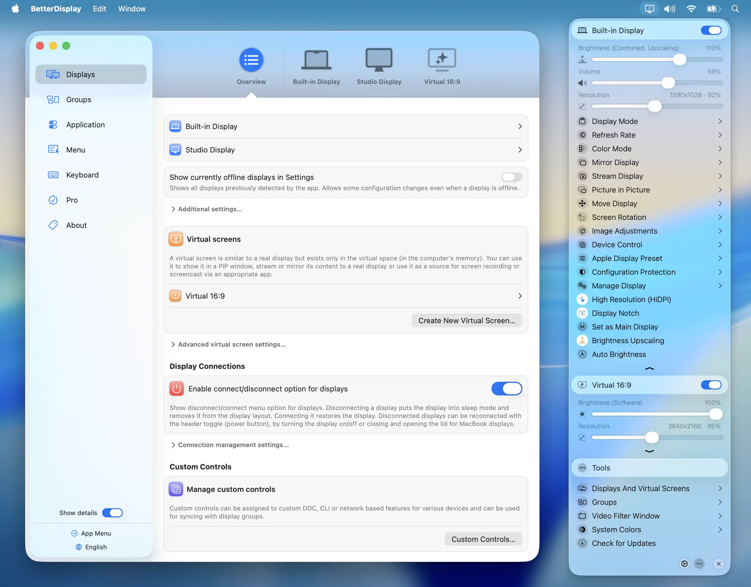 BetterDisplay application preview