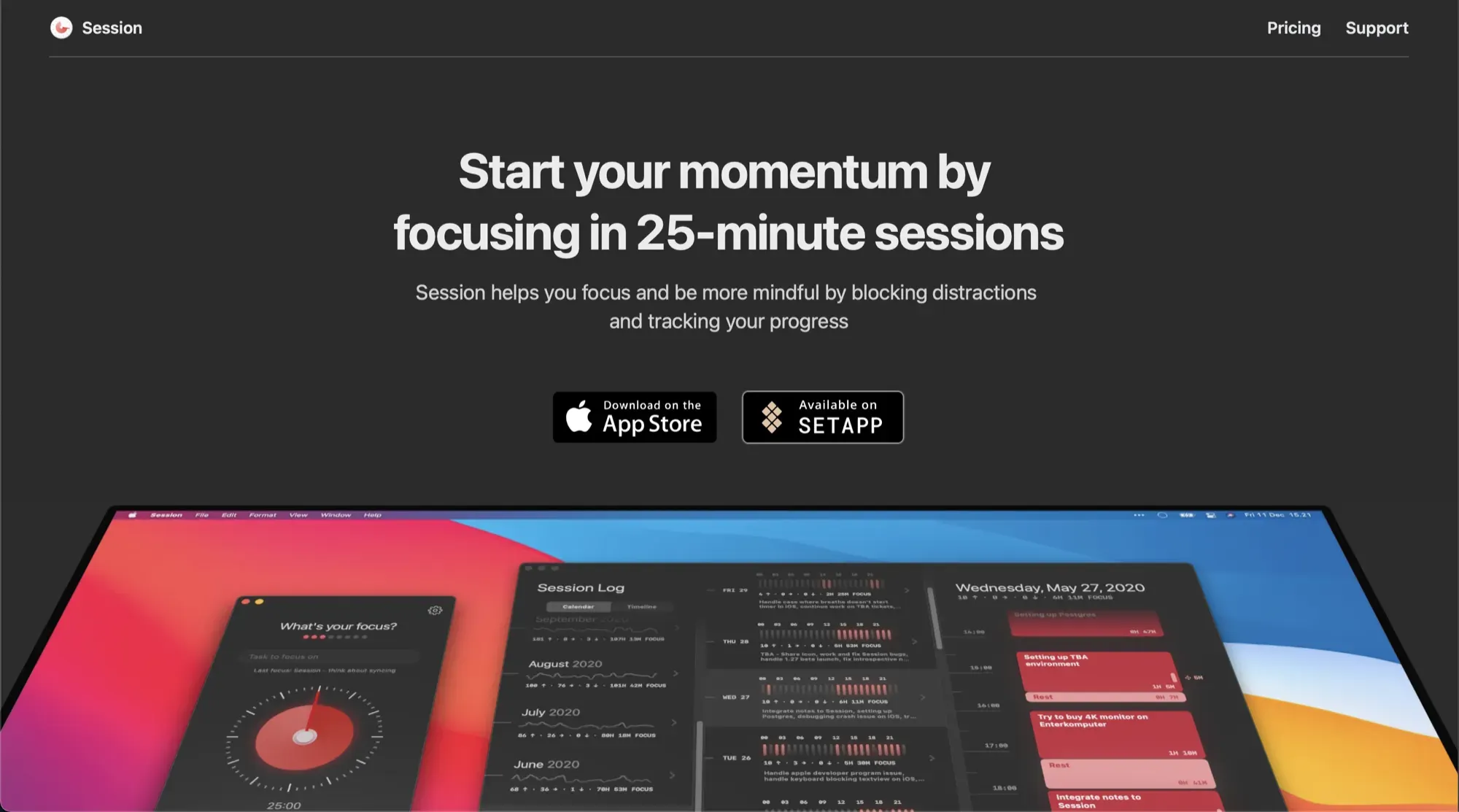 Session application preview