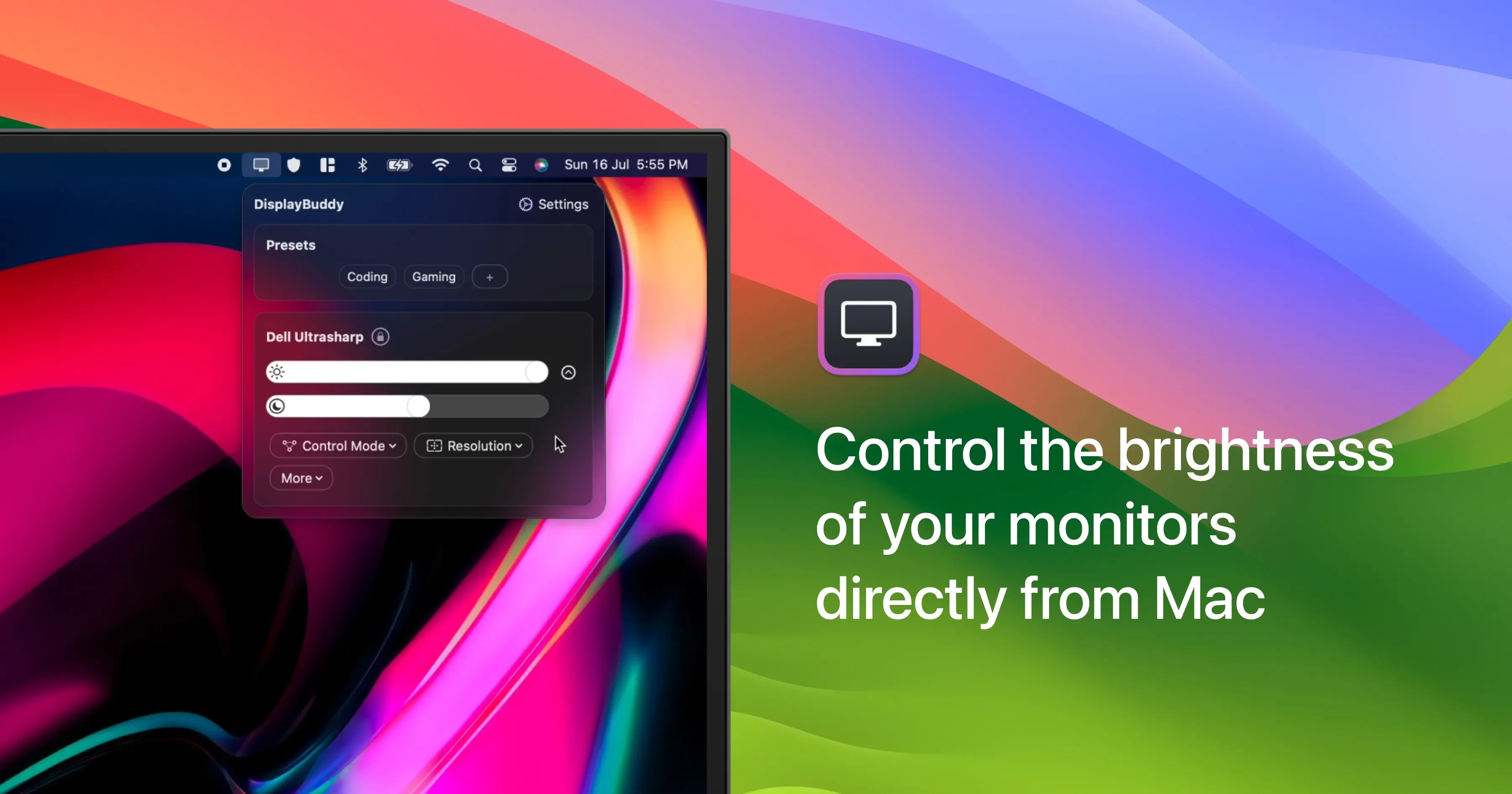 DisplayBuddy application preview