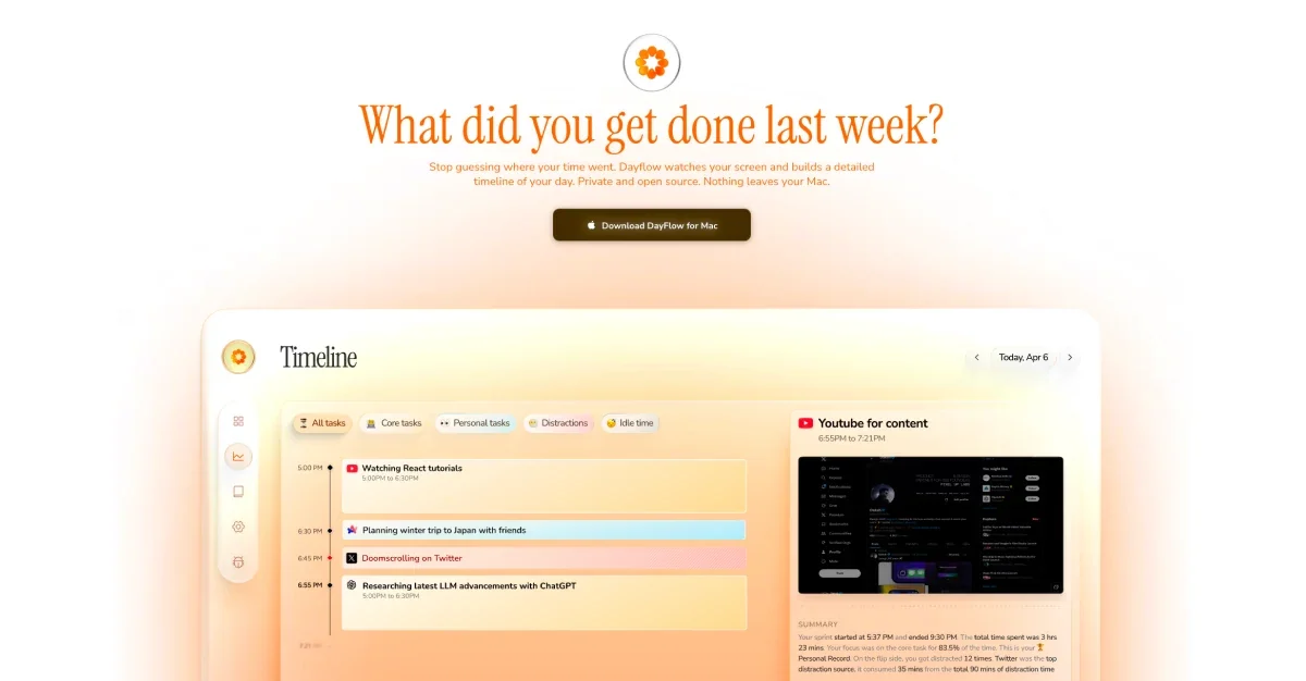 Dayflow application preview
