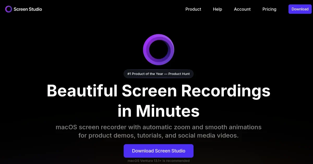 Screen Studio application preview