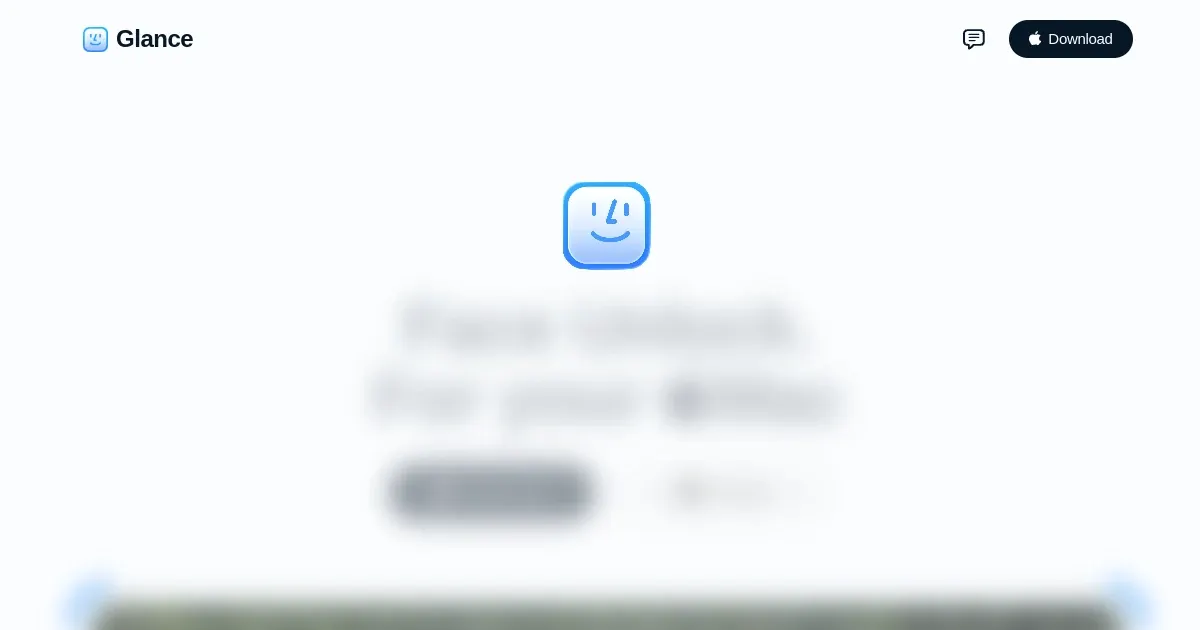 Glance face unlock application website preview
