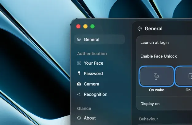Glance native Mac application interface