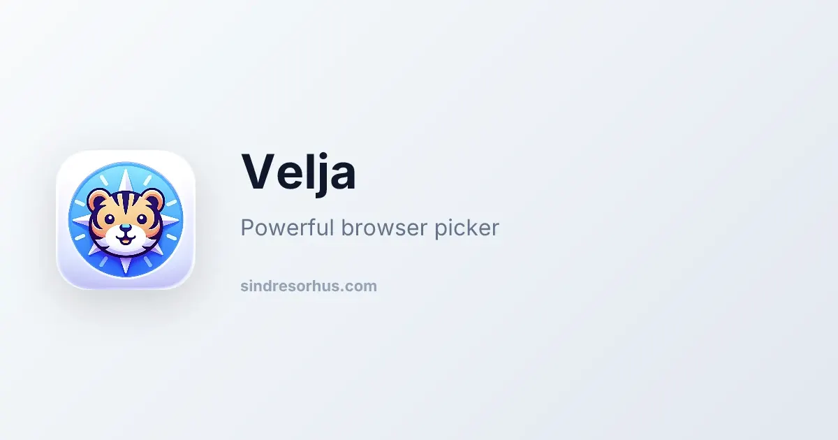 Velja browser picker interface and application branding