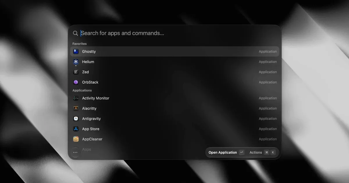 Tinycast launcher interface with application search results