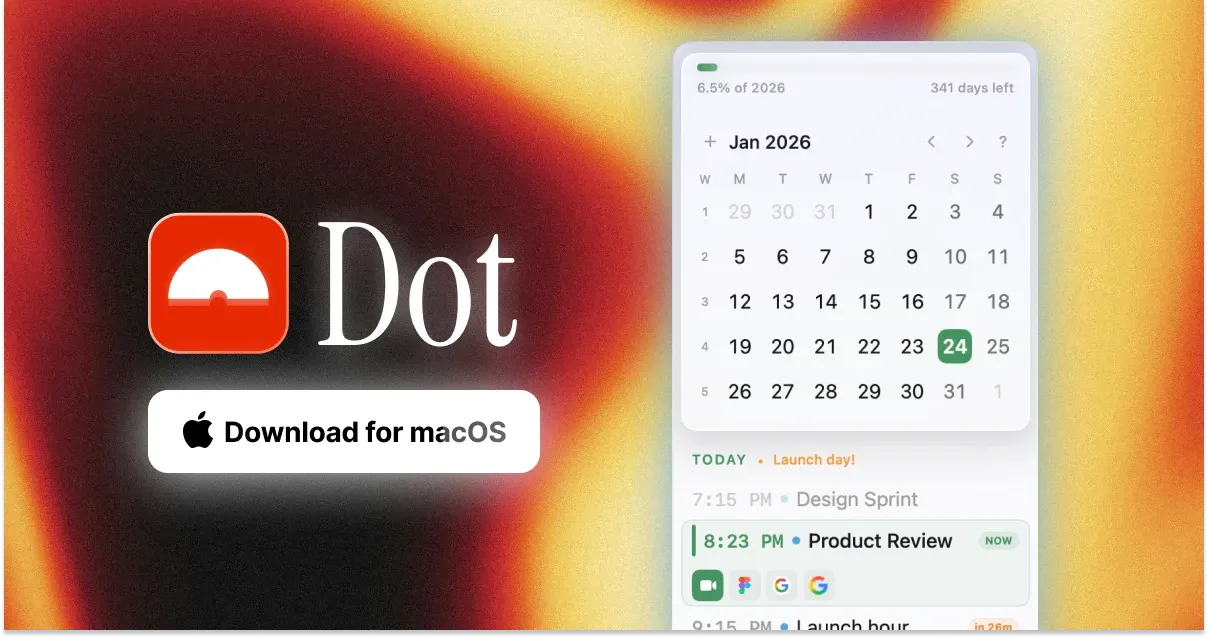 Dot menu-bar calendar preview